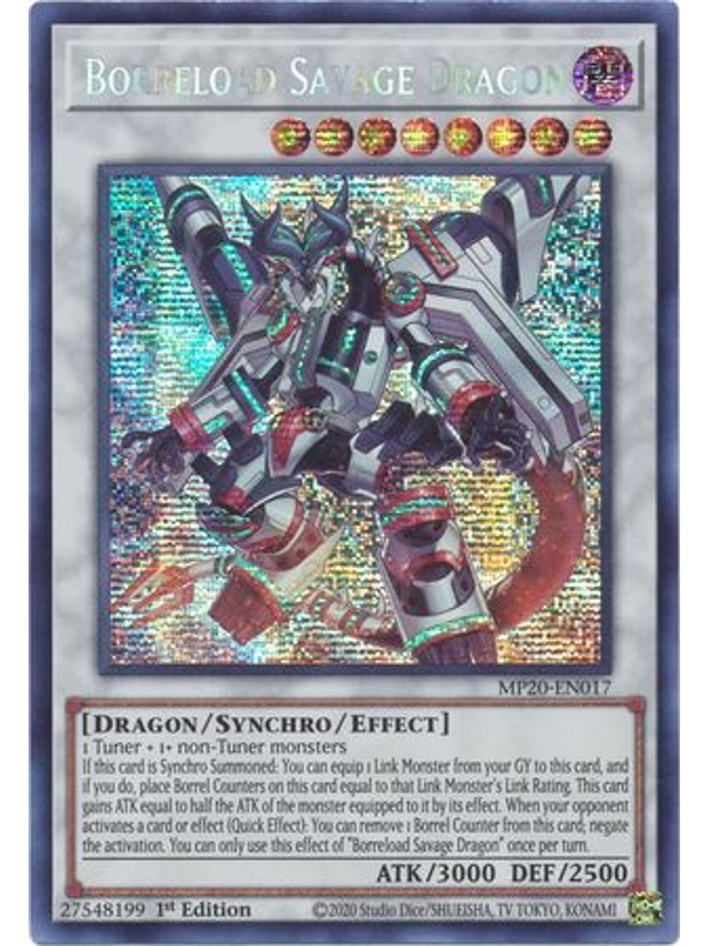 Borreload Savage Dragon - MP20-EN017 - Prismatic Secret Rare 1st Edition 1