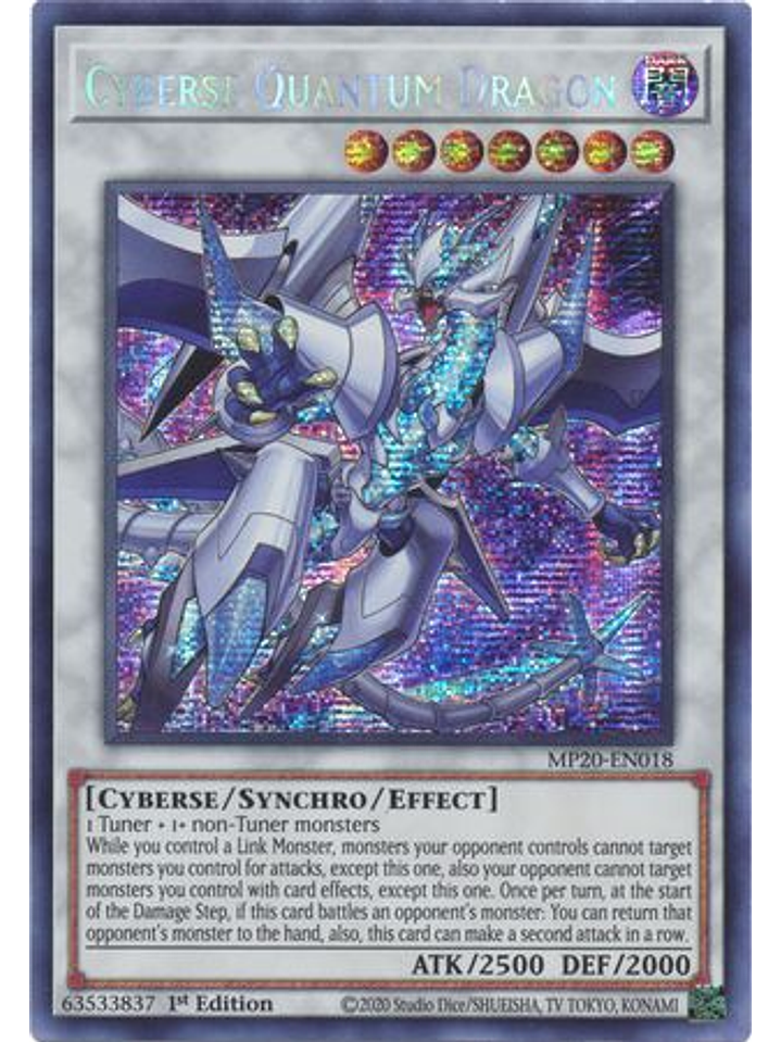 Cyberse Quantum Dragon - MP20-EN018 - Prismatic Secret Rare 1st Edition 1