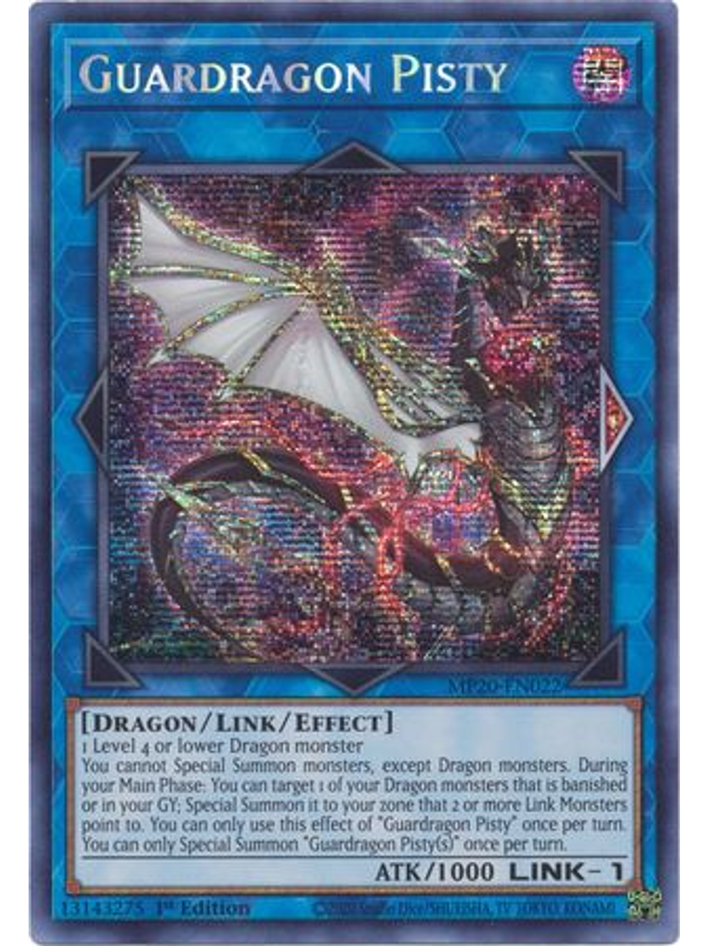 Guardragon Pisty - MP20-EN022 - Prismatic Secret Rare 1st Edition 1