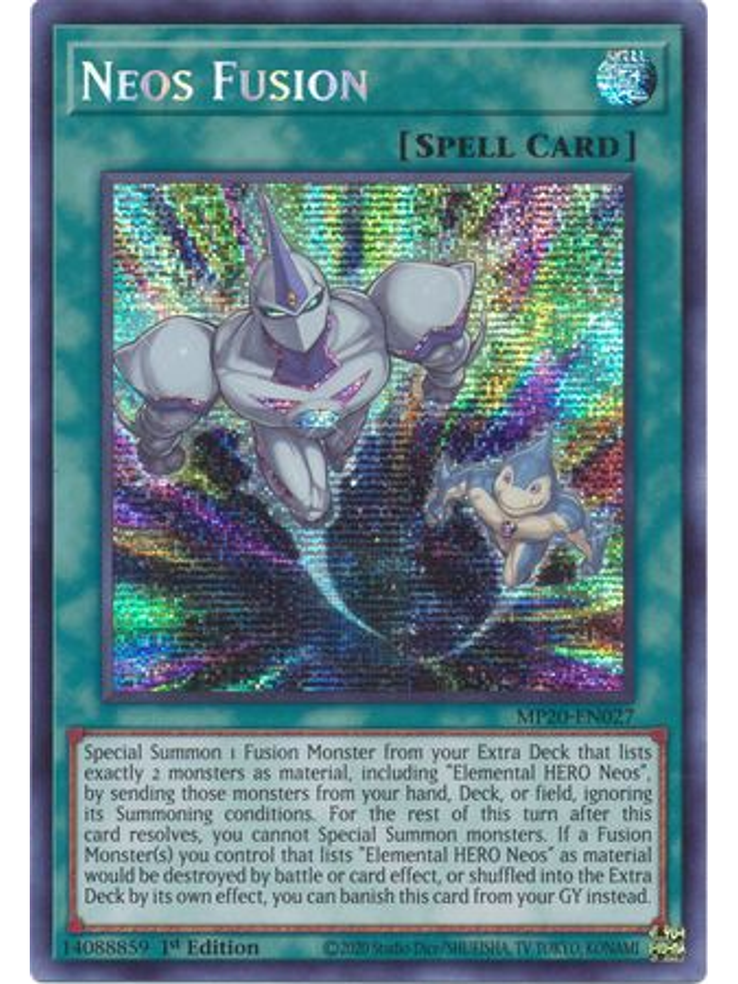 Neos Fusion - MP20-EN027 - Prismatic Secret Rare 1st Edition 1