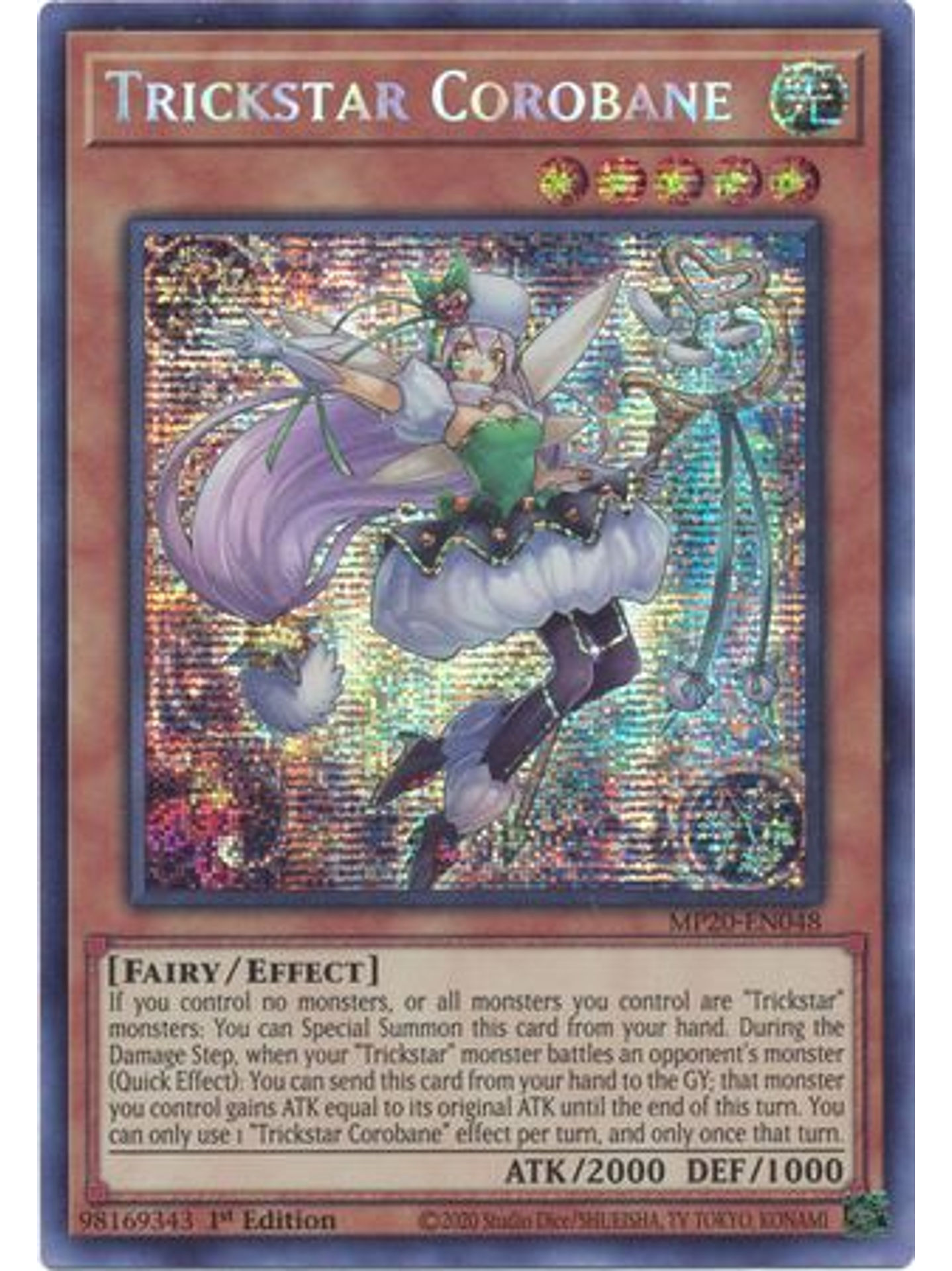 Trickstar Corobane - MP20-EN048 - Prismatic Secret Rare 1st Edition 1