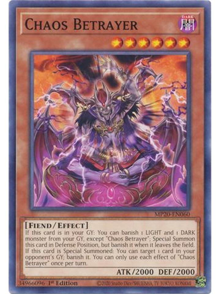 Chaos Betrayer - MP20-EN060 - Common 1st Edition 1