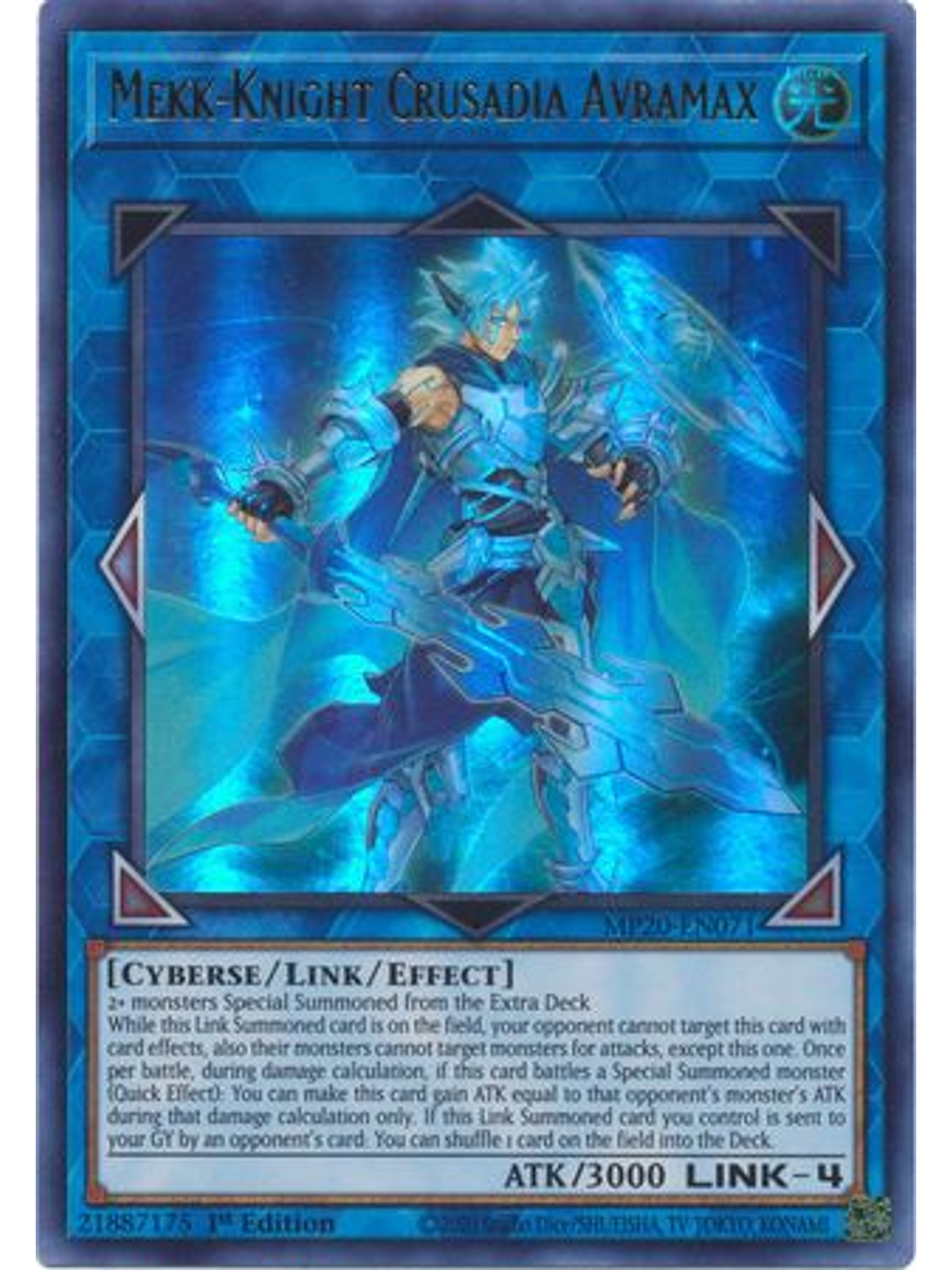 Mekk-Knight Crusadia Avramax - MP20-EN071 - Ultra Rare 1st Edition 1