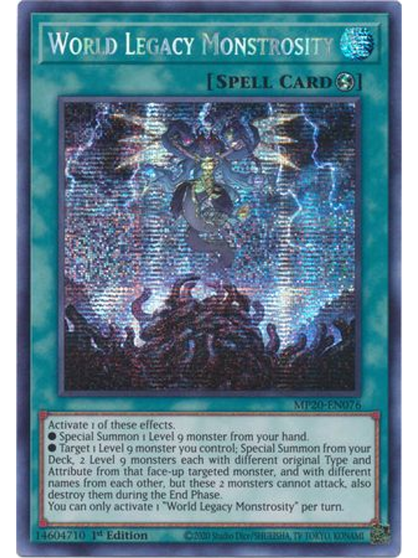 World Legacy Monstrosity - MP20-EN076 - Prismatic Secret Rare 1st Edition 1