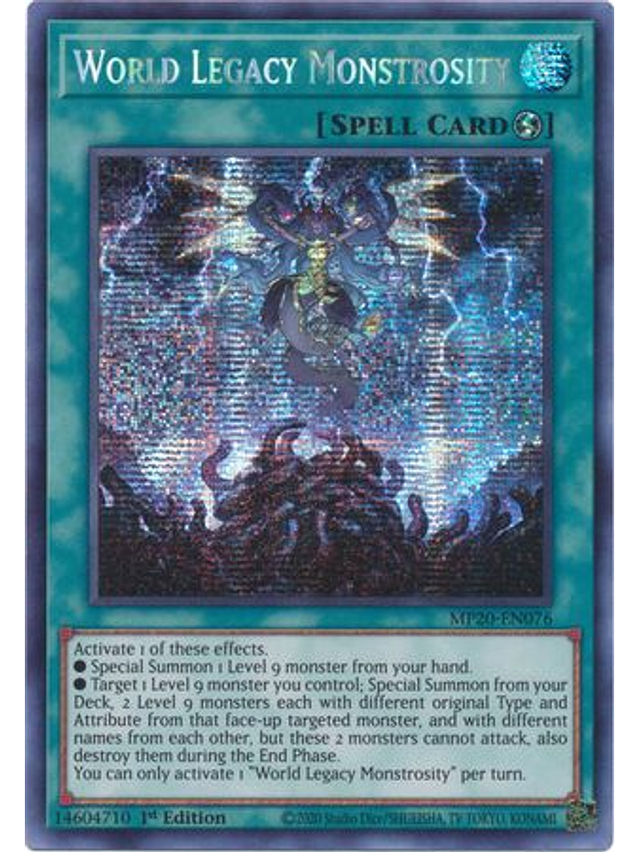 World Legacy Monstrosity - MP20-EN076 - Prismatic Secret Rare 1st Edition 1
