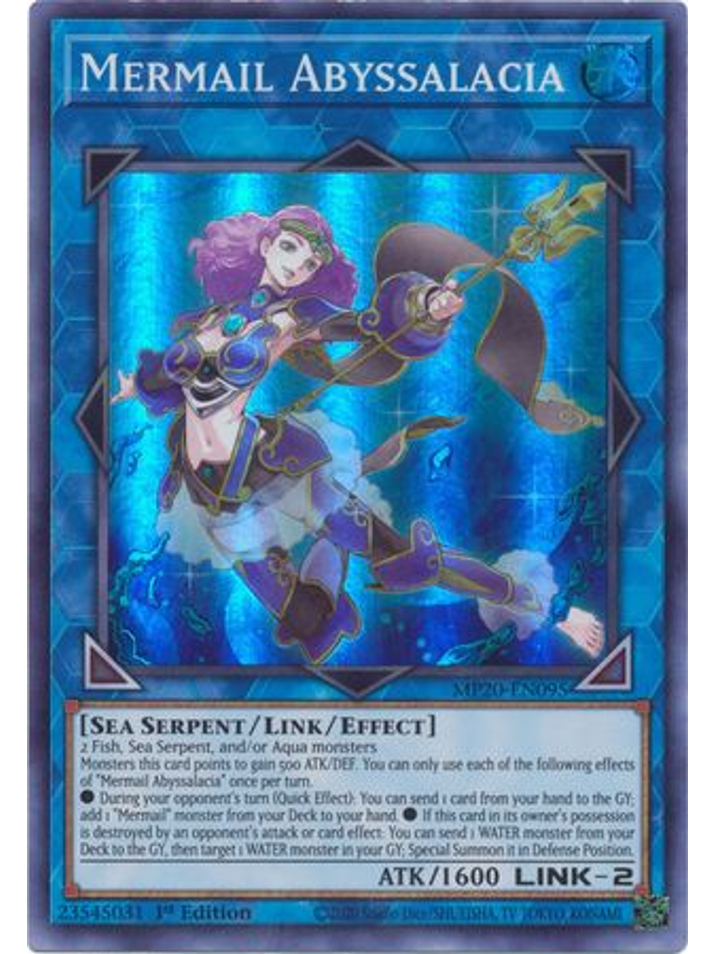Mermail Abyssalacia - MP20-EN095 - Super Rare 1st Edition 1