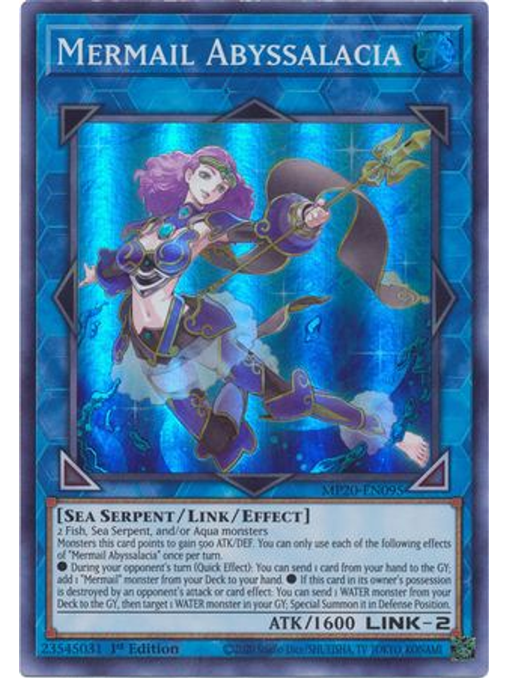 Mermail Abyssalacia - MP20-EN095 - Super Rare 1st Edition 1