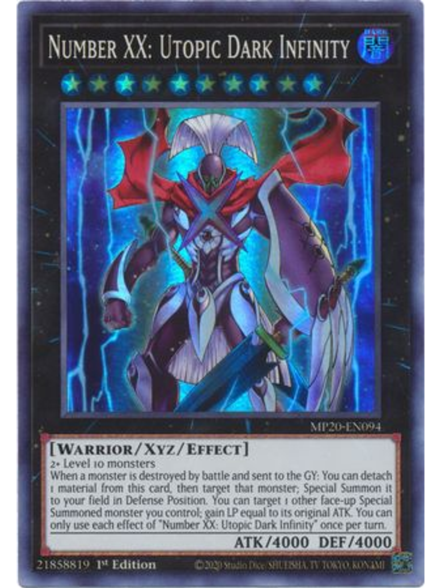 Number XX: Utopic Dark Infinity - MP20-EN094 - Super Rare 1st Edition 1