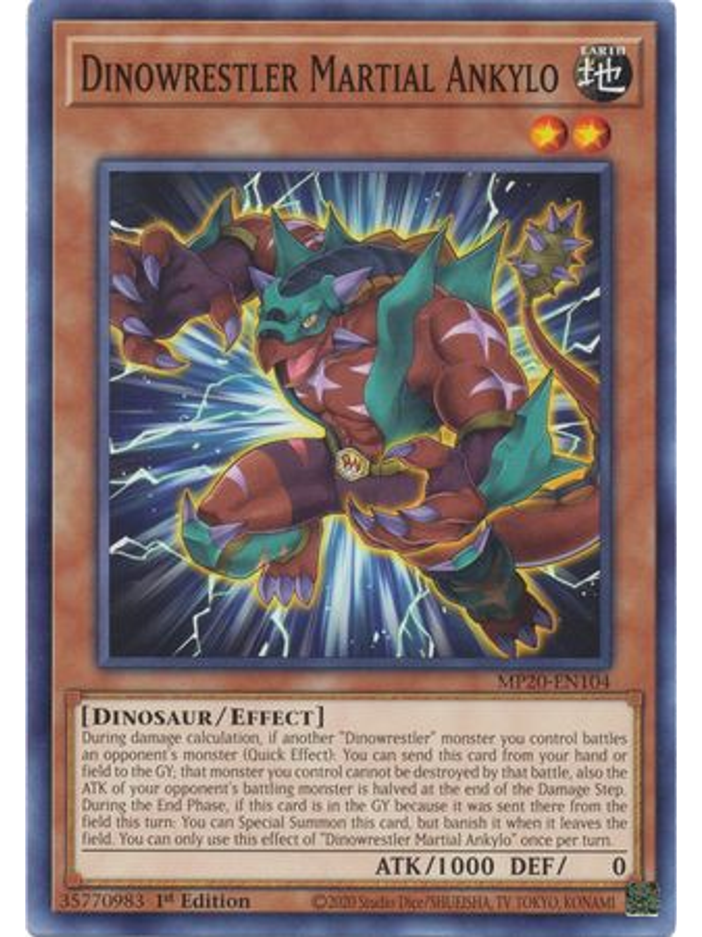 Dinowrestler Martial Ankylo - MP20-EN104 - Common 1st Edition 1