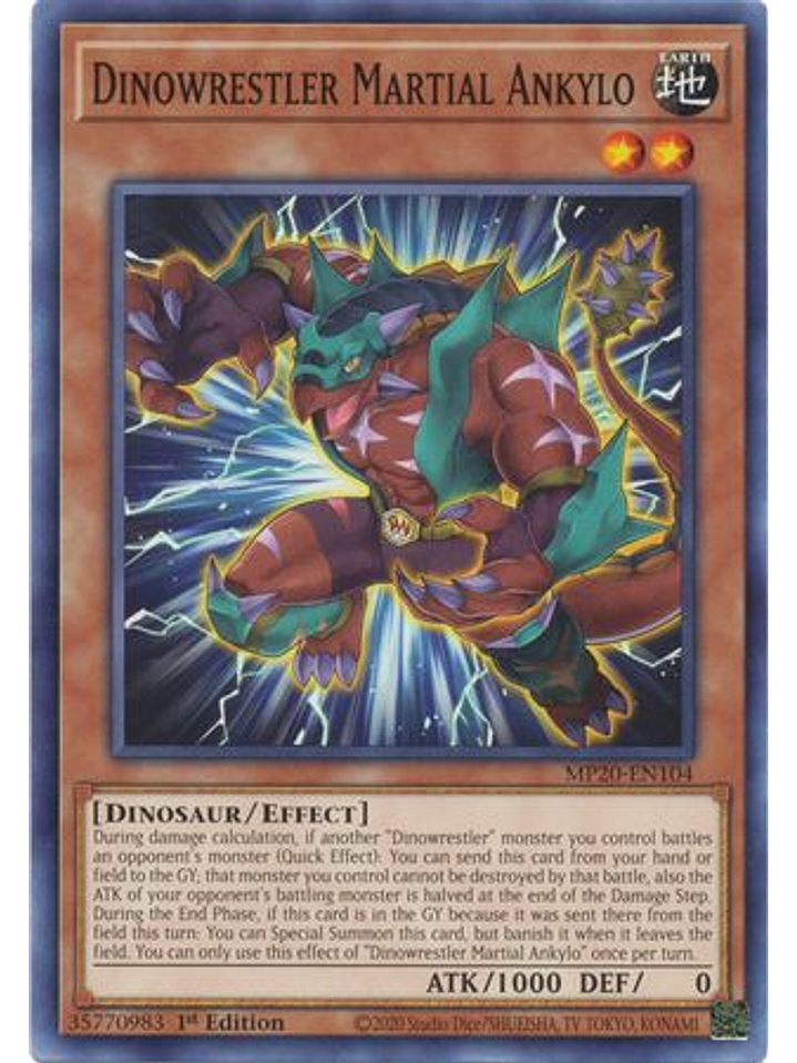Dinowrestler Martial Ankylo - MP20-EN104 - Common 1st Edition 1
