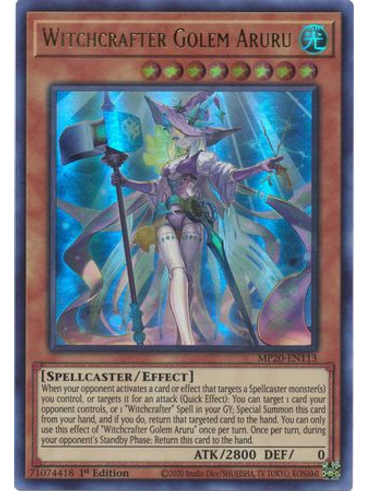 Witchcrafter Golem Aruru - MP20-EN113 - Ultra Rare 1st Edition 1