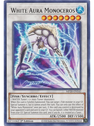 White Aura Monoceros - MP20-EN142 - Rare 1st Edition