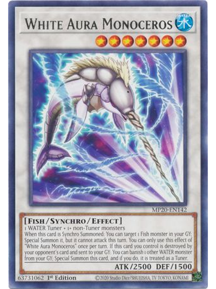 White Aura Monoceros - MP20-EN142 - Rare 1st Edition 1