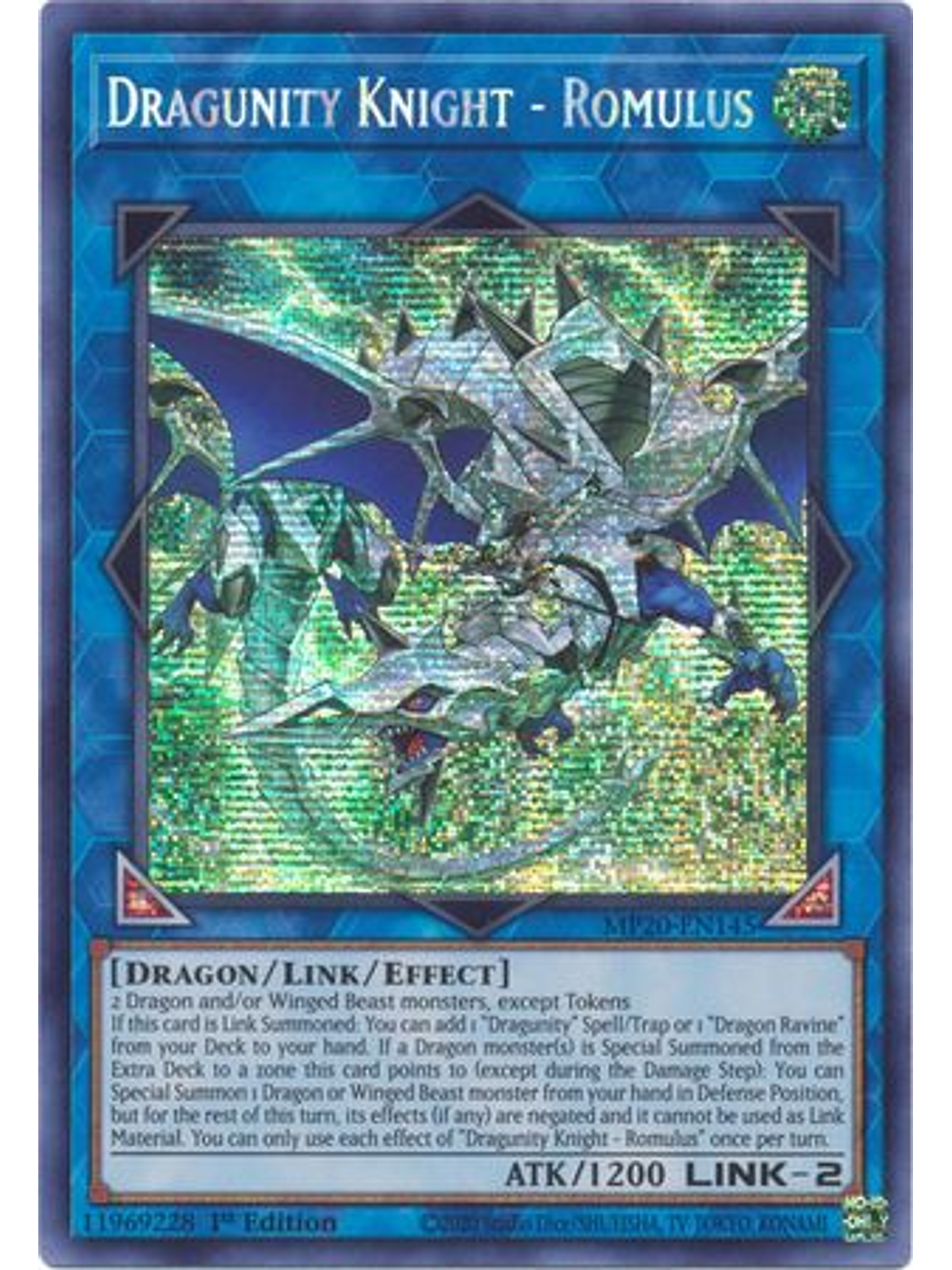 Dragunity Knight - Romulus - MP20-EN145 - Prismatic Secret Rare 1st Edition 1