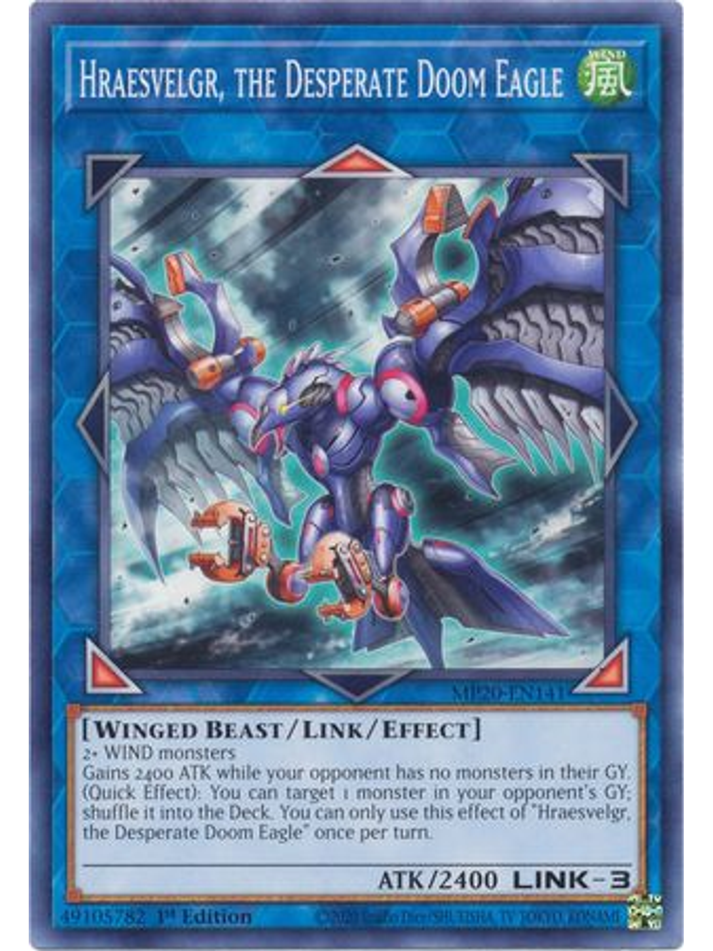 Hraesvelgr, the Desperate Doom Eagle - MP20-EN141 - Common 1st Edition 1