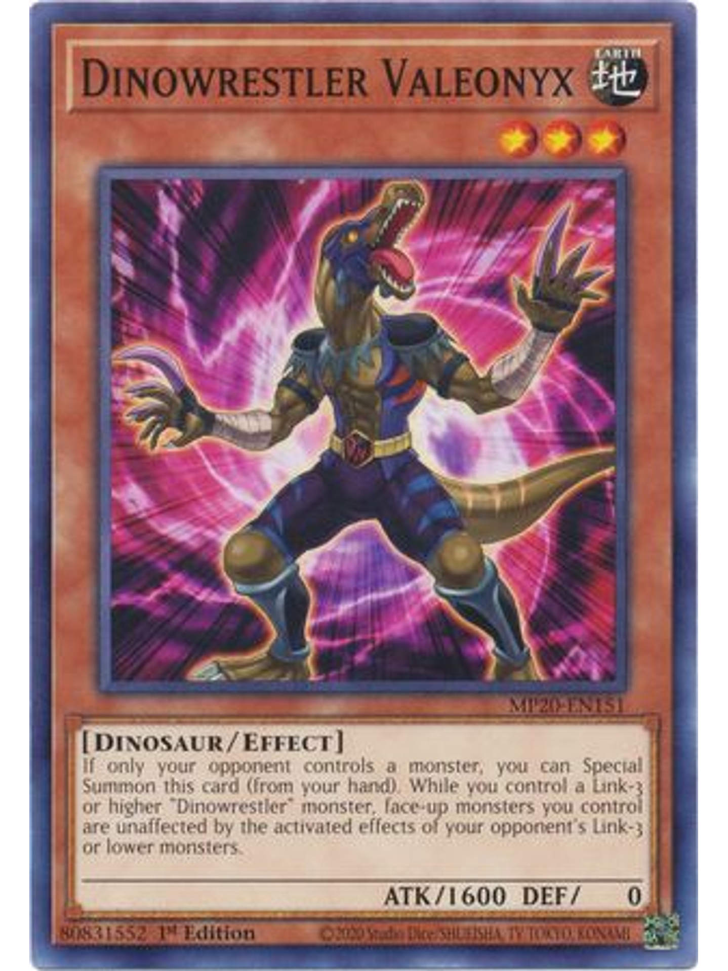 Dinowrestler Valeonyx - MP20-EN151 - Common 1st Edition 1