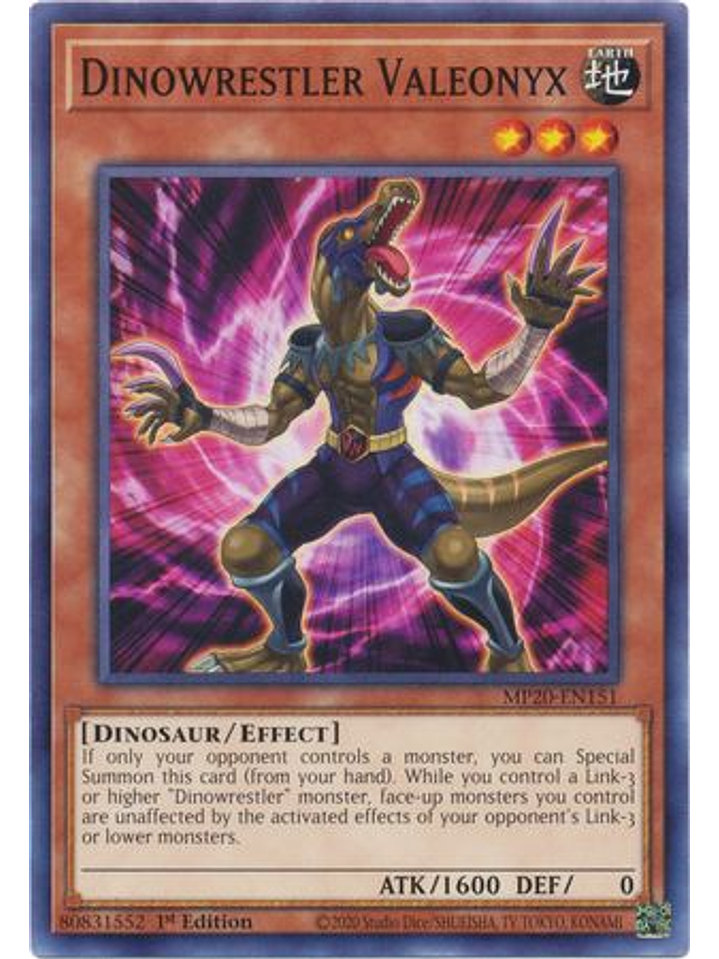 Dinowrestler Valeonyx - MP20-EN151 - Common 1st Edition 1