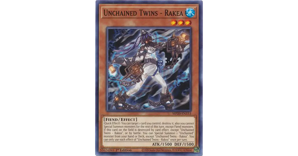 Carta Yu-Gi-Oh! Unchained Twins - Rakea - CHIM-EN009 - Edición 1ª Chaos Impact - Rara