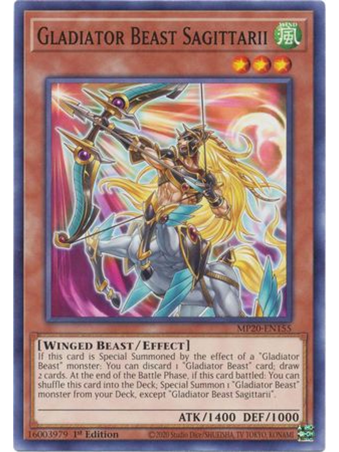 Gladiator Beast Sagittarii - MP20-EN155 - Common 1st Edition 1