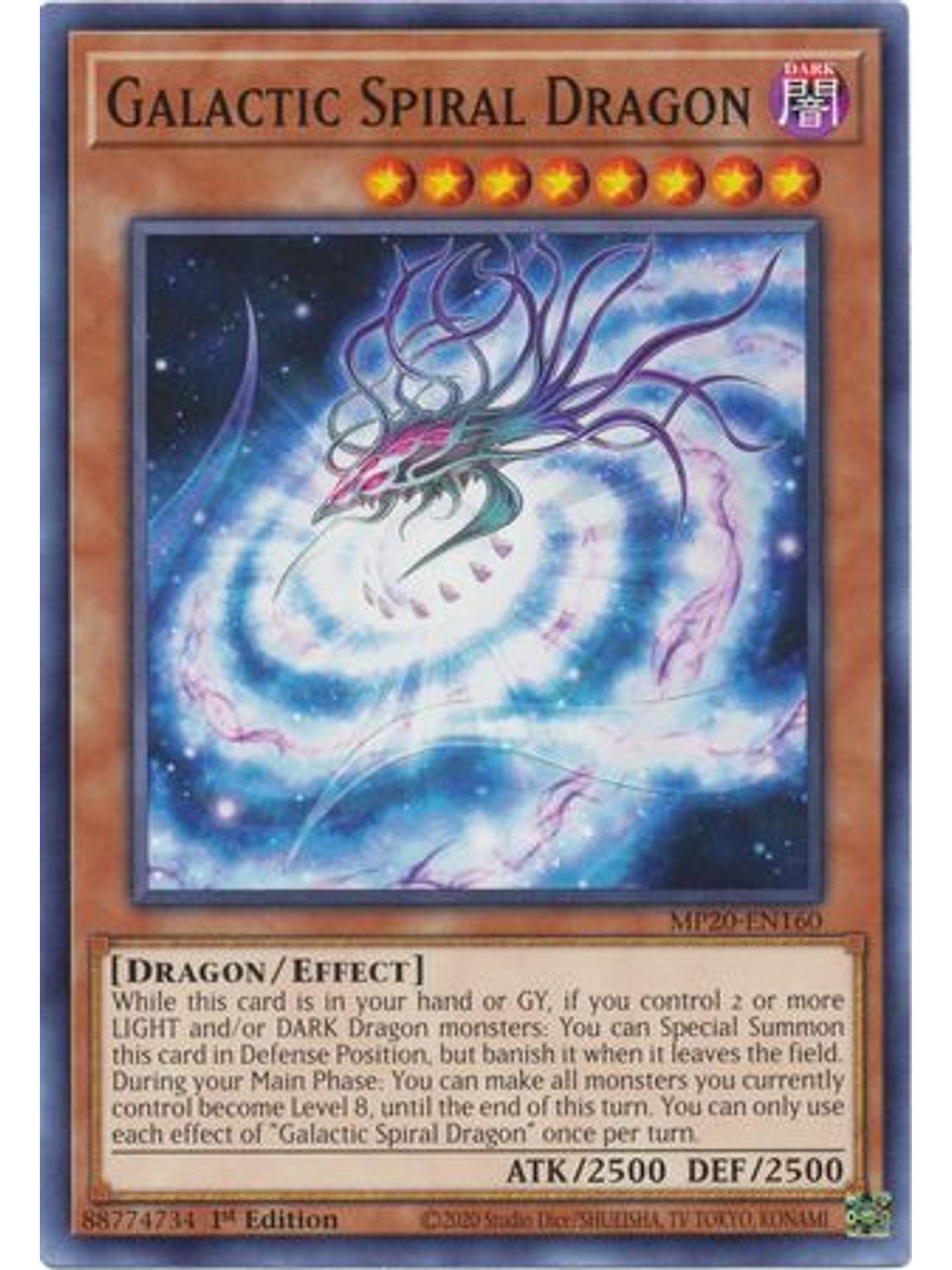 Galactic Spiral Dragon - MP20-EN160 - Common 1st Edition 1