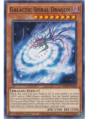 Galactic Spiral Dragon - MP20-EN160 - Common 1st Edition
