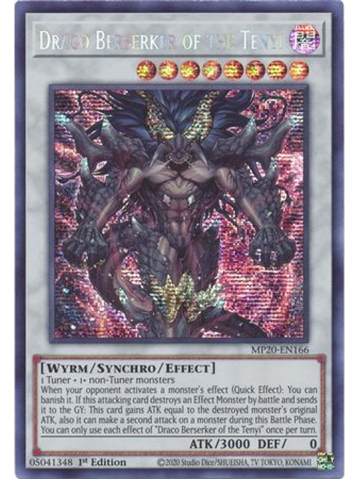 Draco Berserker of the Tenyi - MP20-EN166 - Prismatic Secret Rare 1st Edition 1
