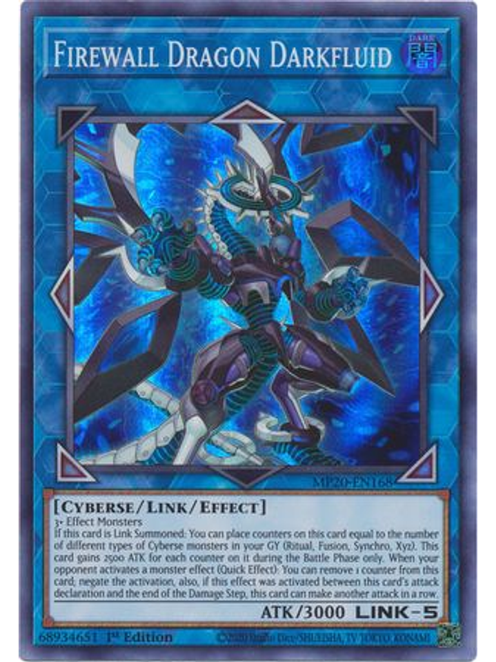 Firewall Dragon Darkfluid - MP20-EN168 - Super Rare 1st Edition 1