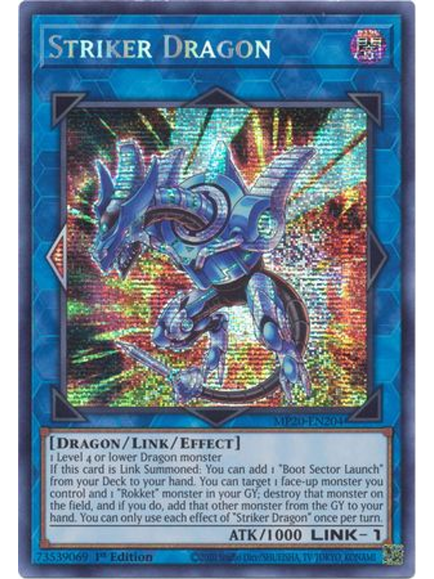 Striker Dragon - MP20-EN204 - Prismatic Secret Rare 1st Edition 1