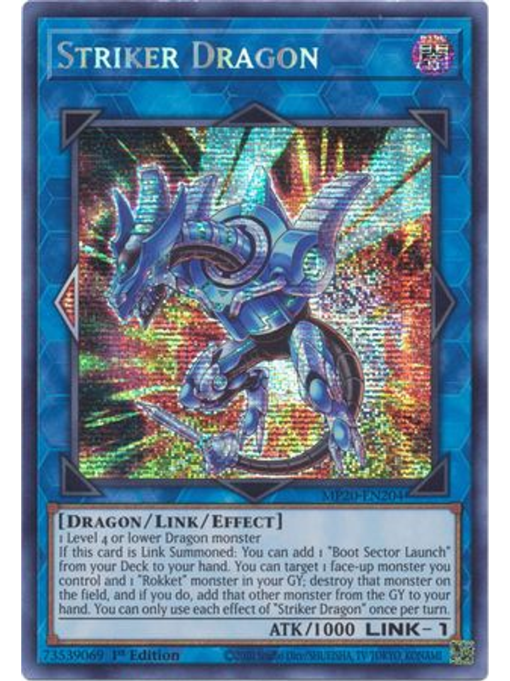 Striker Dragon - MP20-EN204 - Prismatic Secret Rare 1st Edition 1
