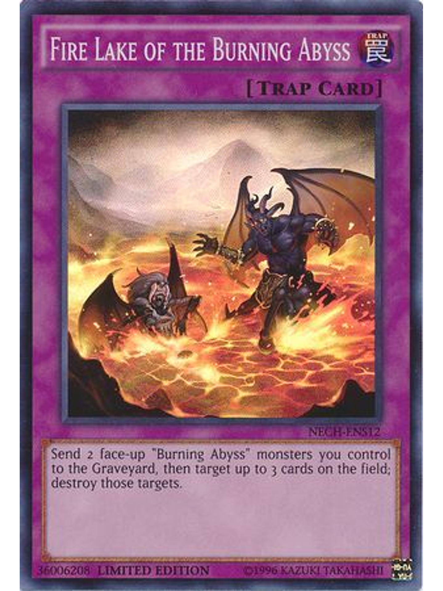 Fire Lake of the Burning Abyss - NECH-ENS12 - Super Rare 1st Edition 1