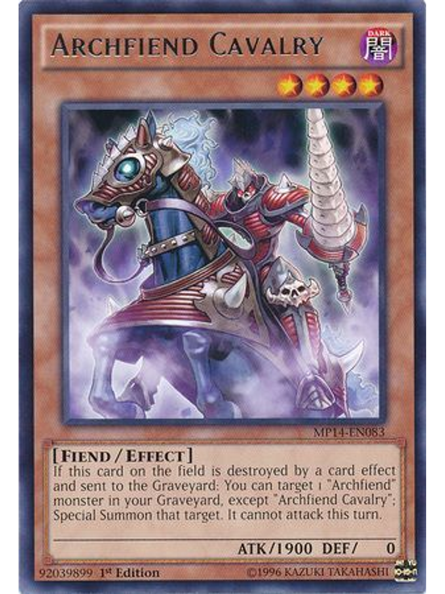 Archfiend Cavalry - MP14-EN083 - Rare 1st Edition 1