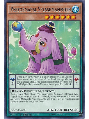 Performapal Splashmammoth - DOCS-EN002 - Rare 1st Edition