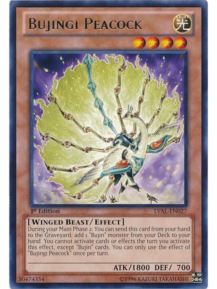 Bujingi Peacock - LVAL-EN027 - Rare 1st Edition 1