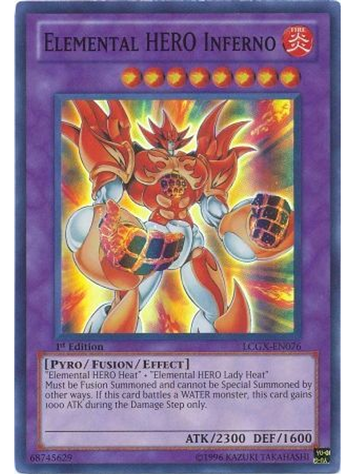 Elemental Hero Inferno - LCGX-EN076 - Super Rare 1st Edition 1