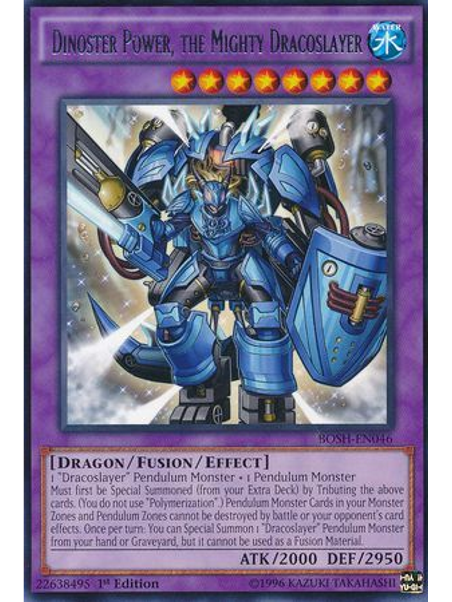 Dinoster Power, the Mighty Dracoslayer - BOSH-EN046 - Rare 1st Edition 1