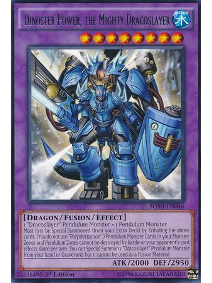 Dinoster Power, the Mighty Dracoslayer - BOSH-EN046 - Rare 1st Edition 1