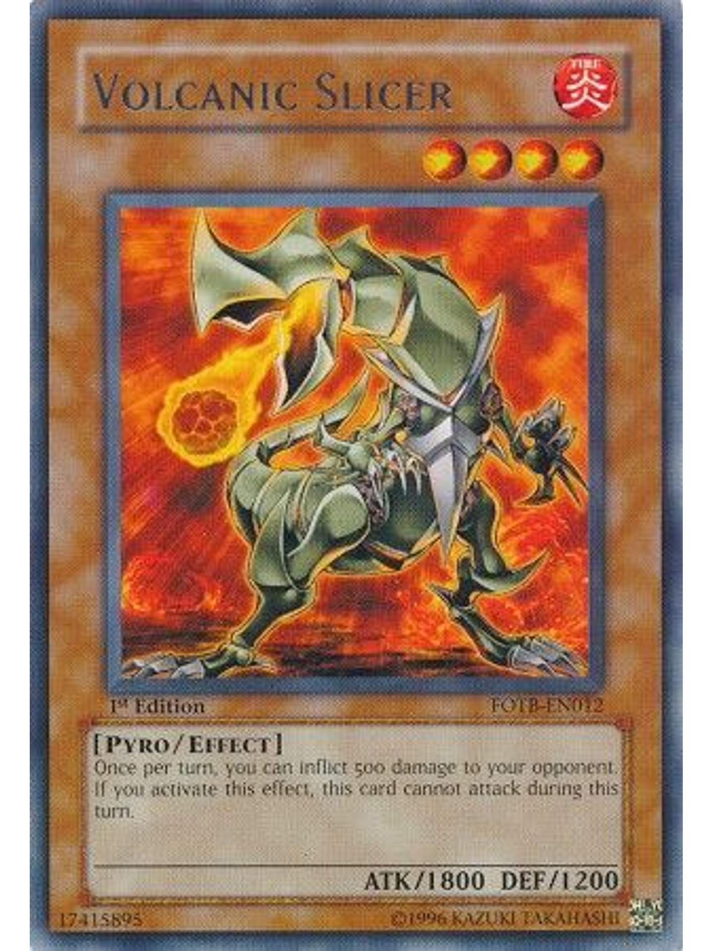 Volcanic Slicer - FOTB-EN012 - Rare 1st Edition 1