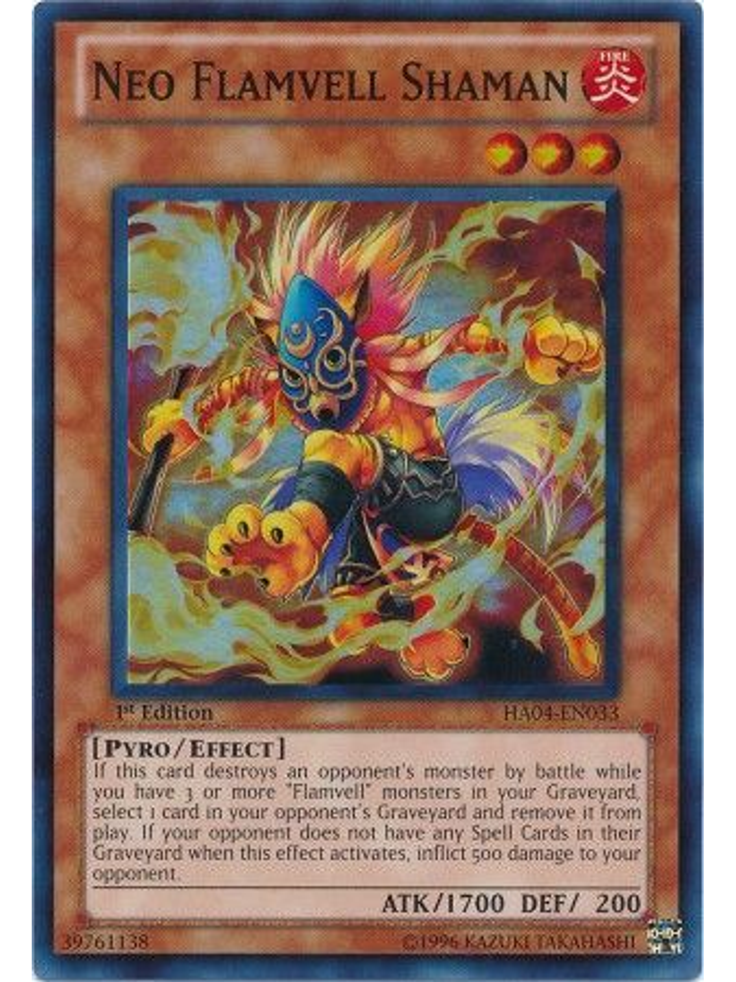 Neo Flamvell Shaman - HA04-EN033 - Super Rare 1st Edition 1