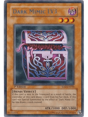 Dark Mimic LV3 - SOD-EN010 - Rare 1st Edition