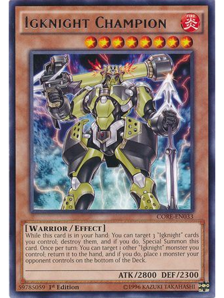 Igknight Champion - CORE-EN033 - Rare 1st Edition 1