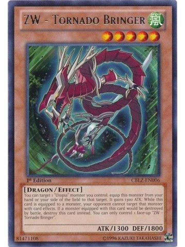 ZW - Tornado Bringer - CBLZ-EN006 - Rare 1st Edition 1