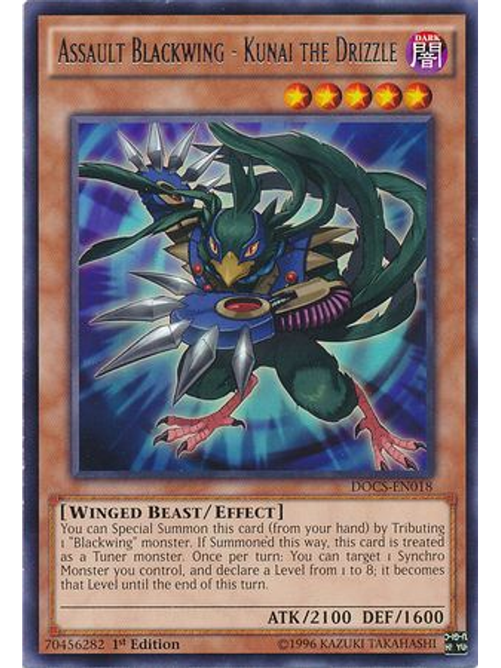 Assault Blackwing - Kunai the Drizzle - DOCS-EN018 - Rare 1st Edition 1