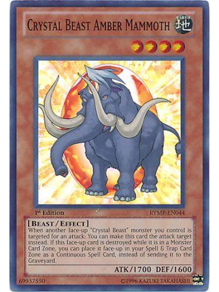 Crystal Beast Amber Mammoth - RYMP-EN044 - Super Rare 1st Edition 1
