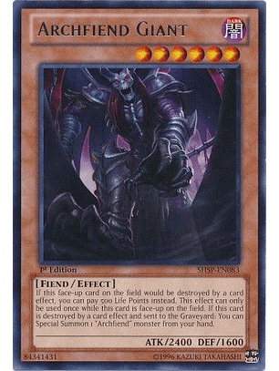 Archfiend Giant - SHSP-EN083 - Rare 1st Edition