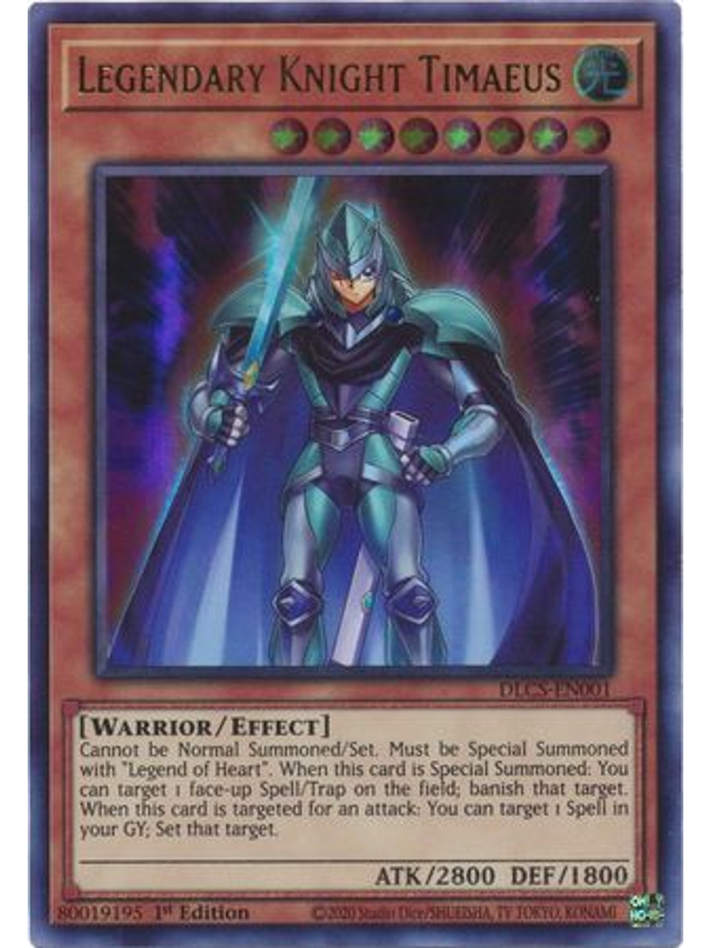 Legendary Knight Timaeus (Purple) - DLCS-EN001 - Ultra Rare 1st Edition 1