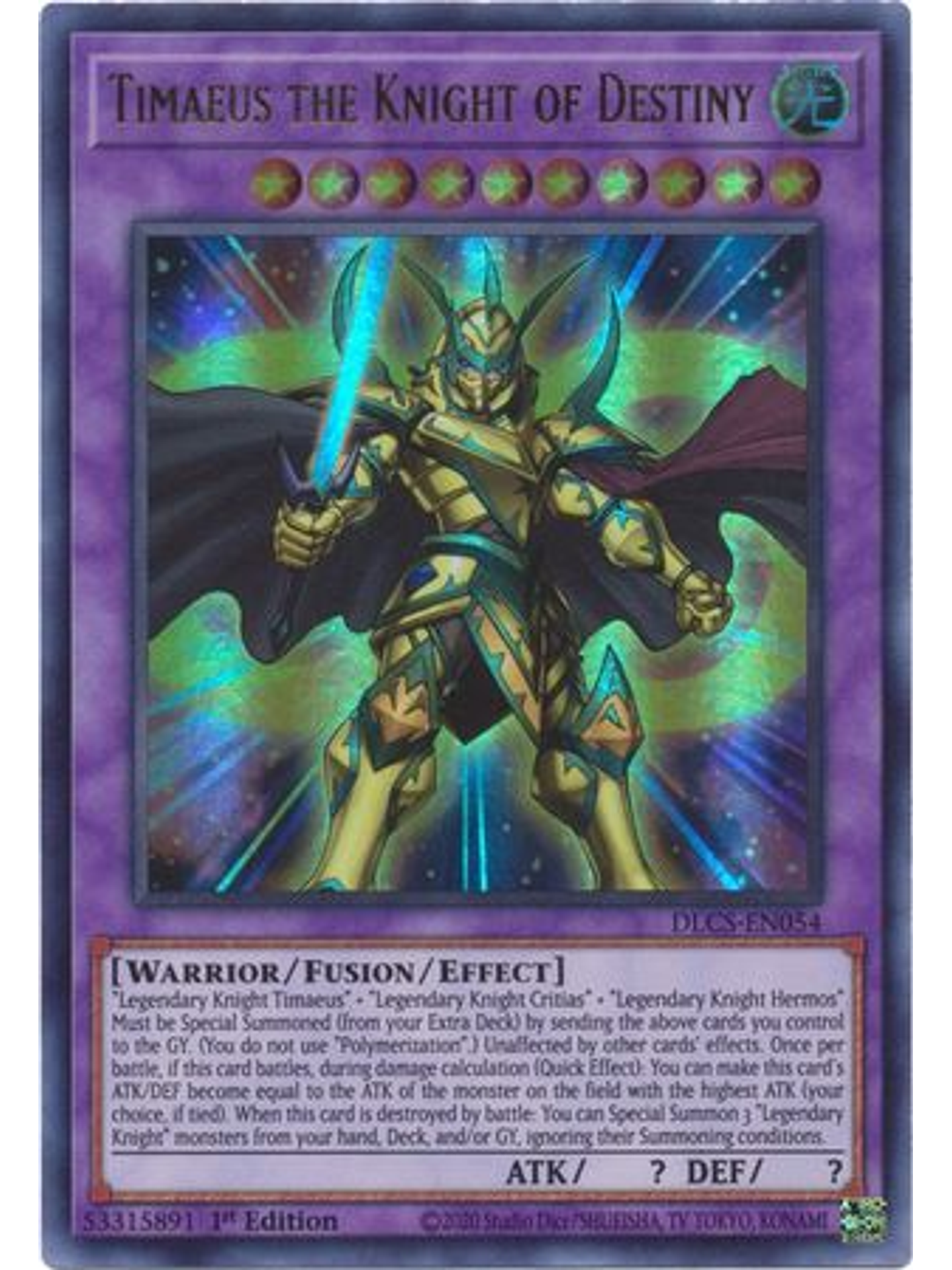 Timaeus the Knight of Destiny - DLCS-EN054 - Ultra Rare 1st Edition 1