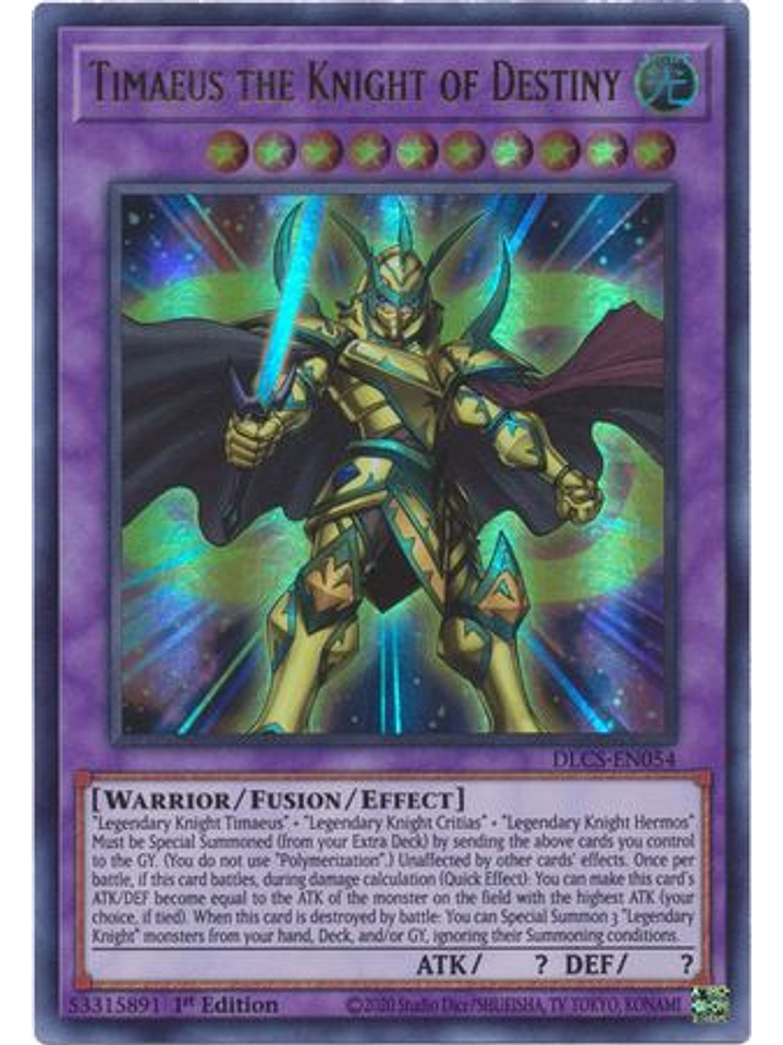 Timaeus the Knight of Destiny - DLCS-EN054 - Ultra Rare 1st Edition 1