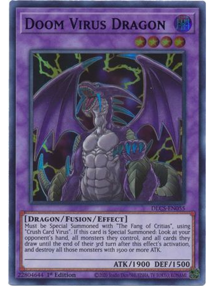 Doom Virus Dragon (Blue) - DLCS-EN055 - Ultra Rare 1st Edition 1