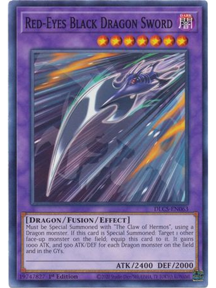 Red-Eyes Black Dragon Sword - DLCS-EN063 - Common 1st Edition 1