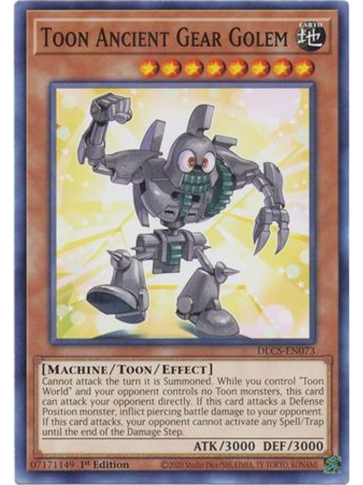 Toon Ancient Gear Golem - DLCS-EN073 - Common 1st Edition 1